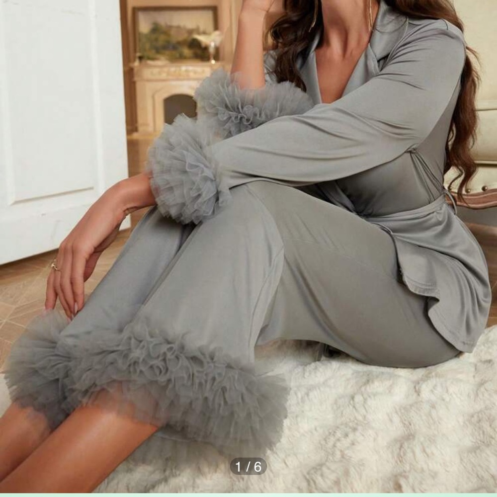 Elegant Gray Women's Pajama Set